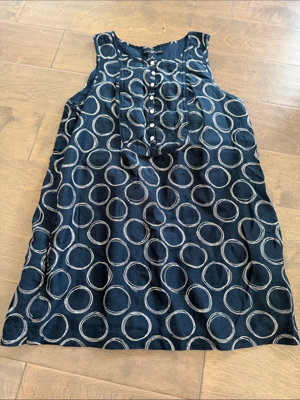 GAP Navy Blue Sleeveless Circle Print Shift Dress